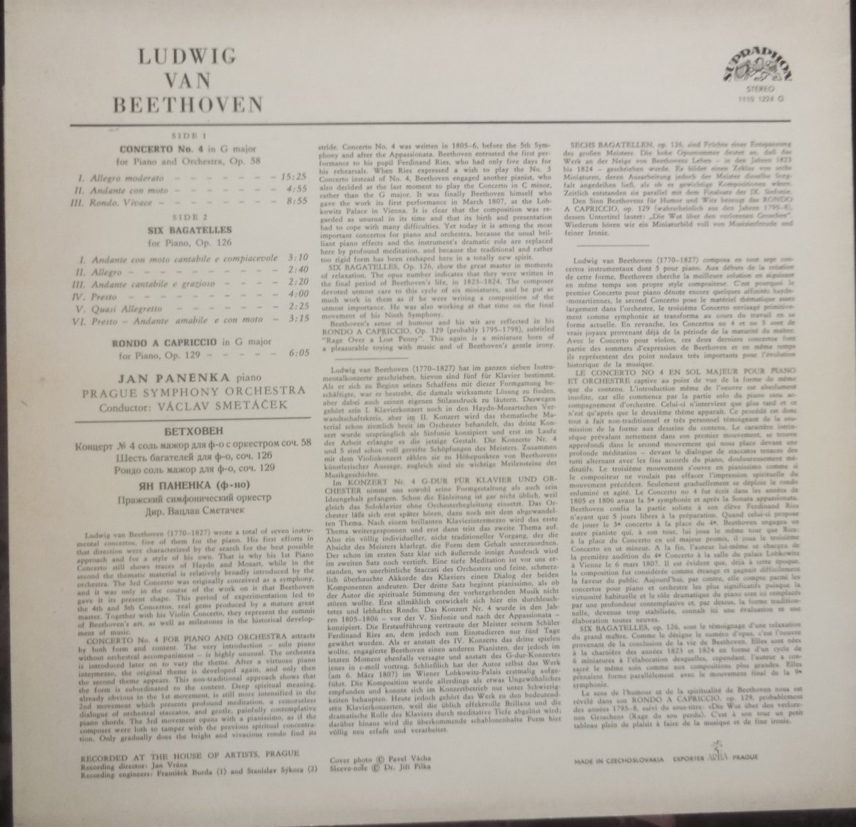 Ludwig van Beethoven - Koncert fortepianowy nr.4, 6 bagateli na fortepian, Rondo-Capriccio 