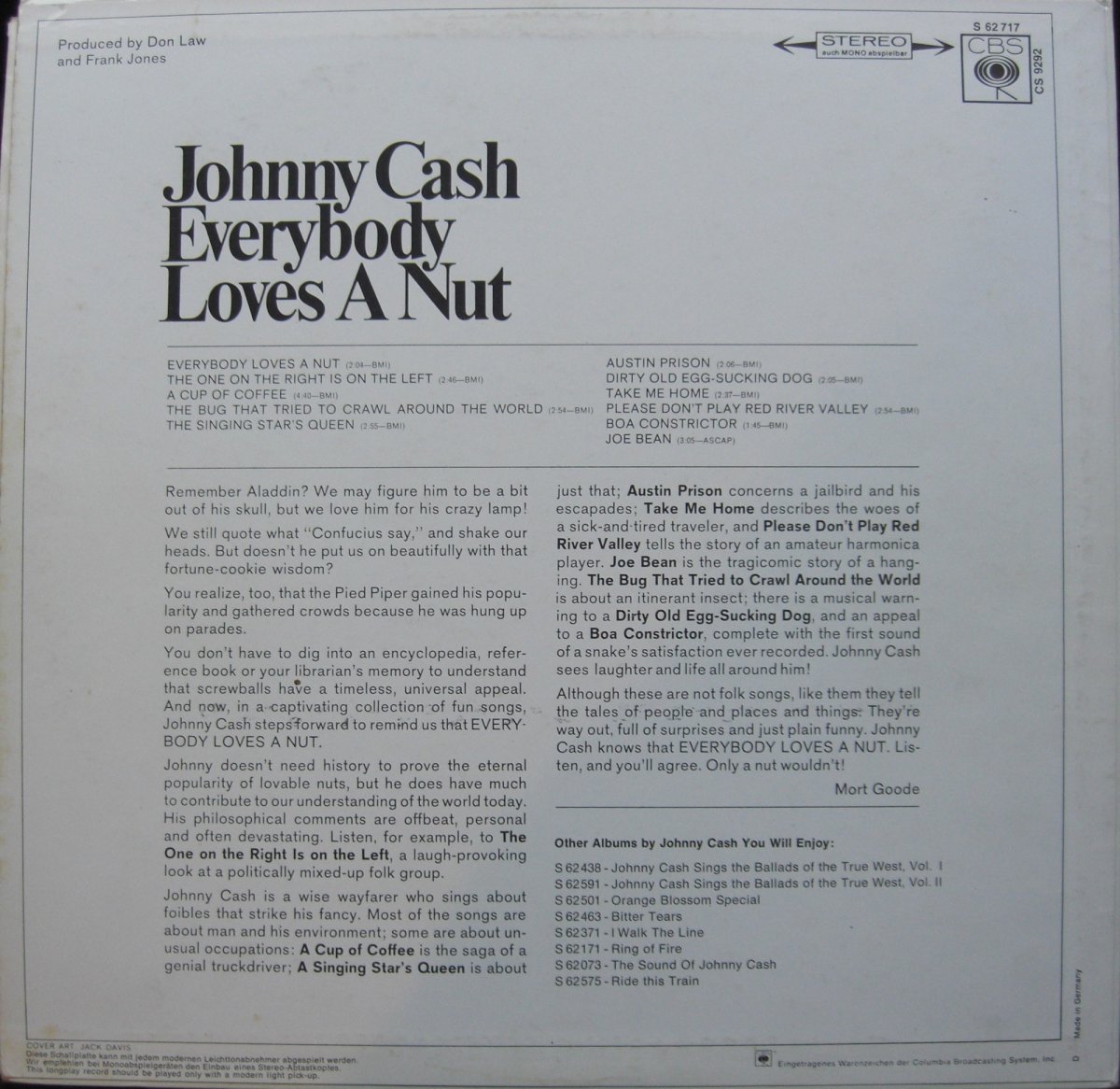 Johnny Cash – Everybody Loves A Nut  