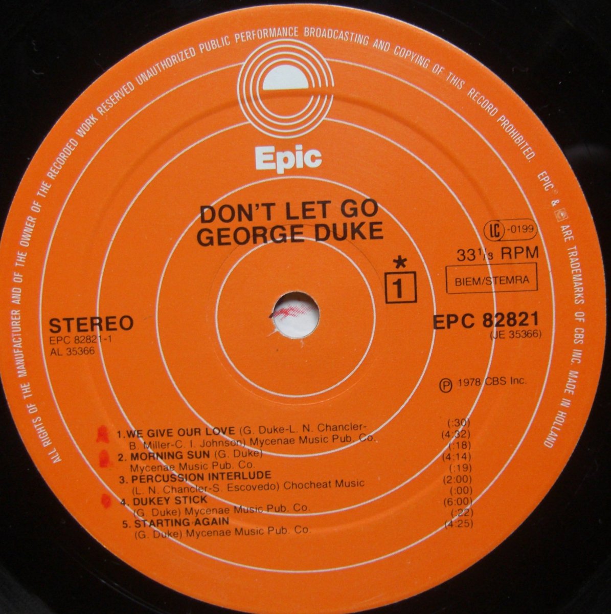 George Duke ‎– Don't Let Go