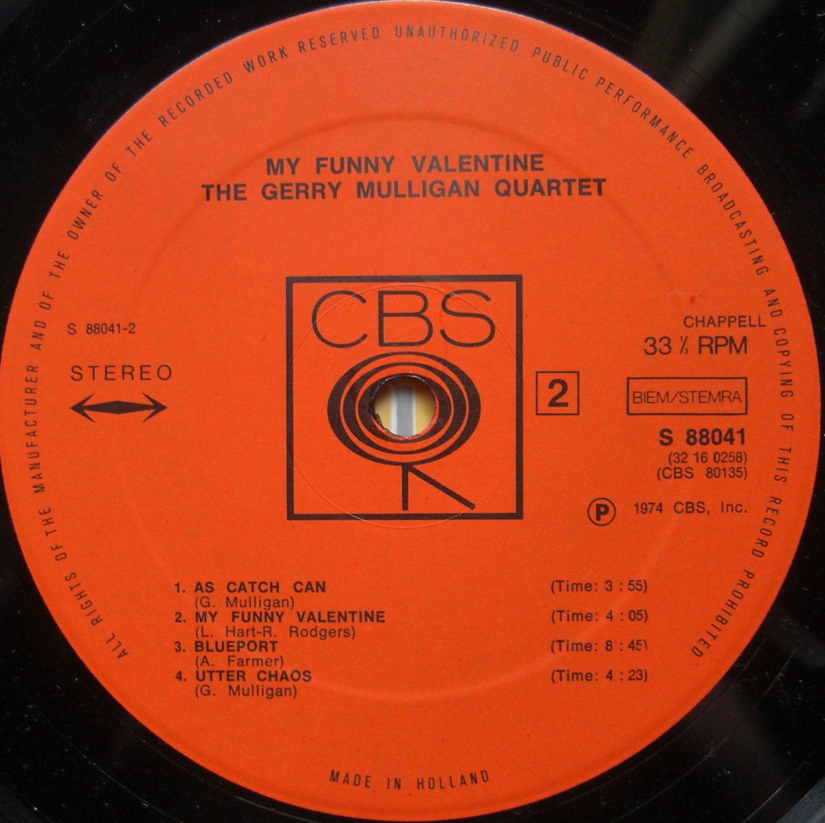 The Gerry Mulligan Quartet – My Funny Valentine 2xLP 